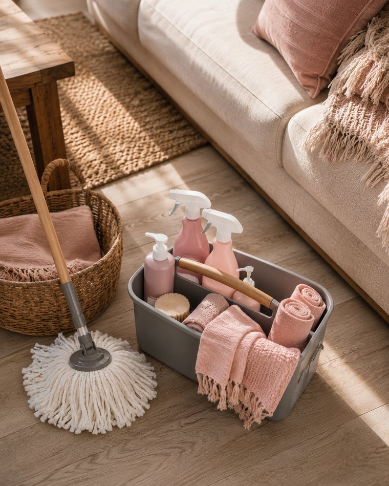 Cleaning supplies and equipment used by HelpingHands@Home domestic helpers